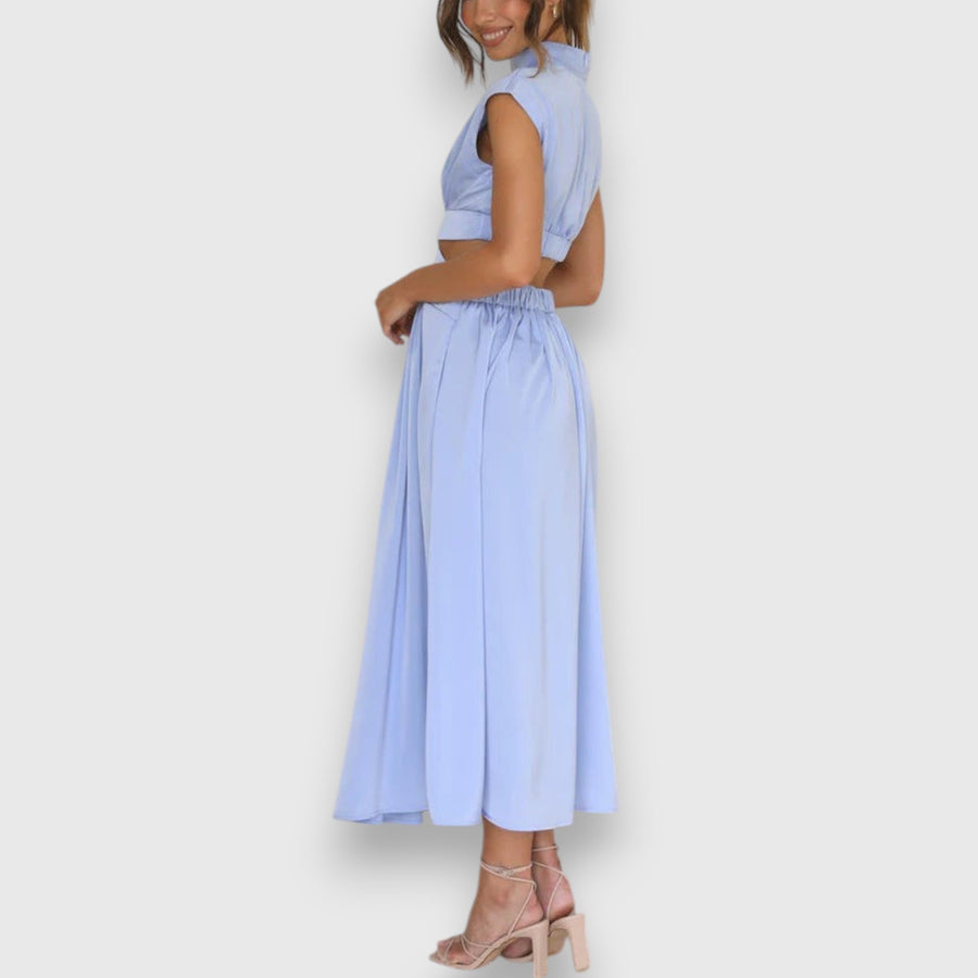 Mora – Vestido Maxi com Recortes na Cintura