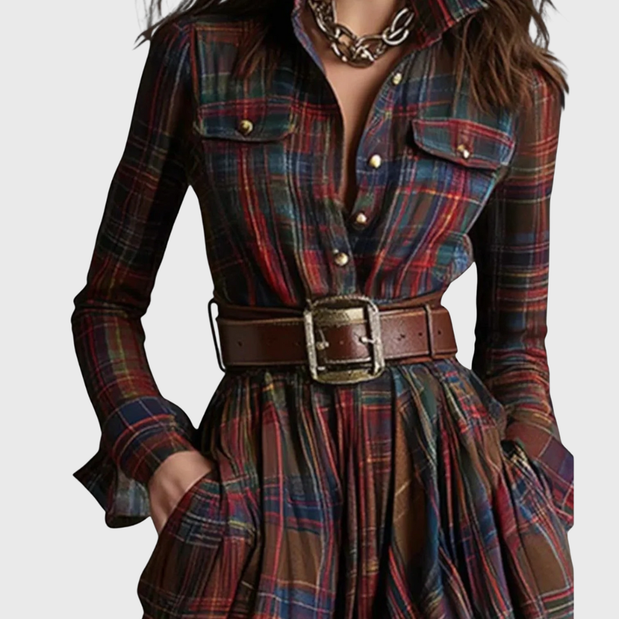 Rebordainhos – Vestido Longo de Xadrez