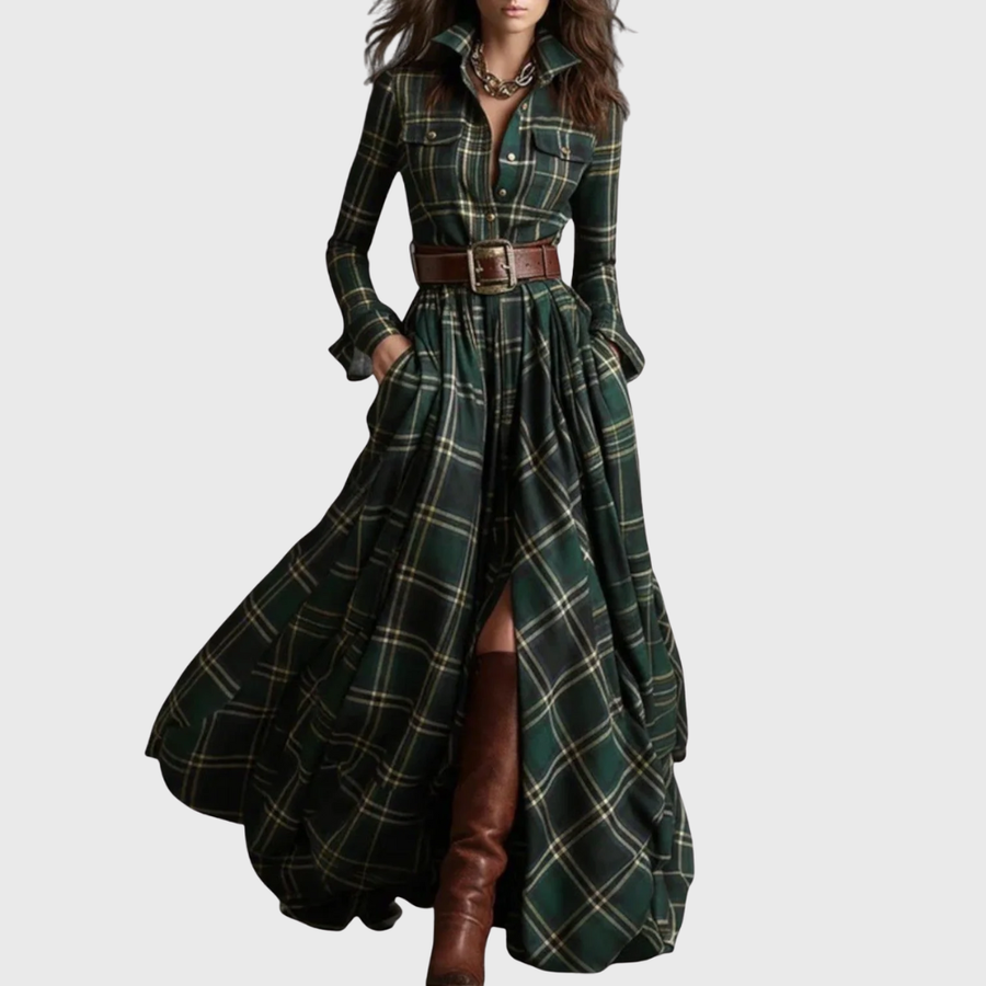 Rebordainhos – Vestido Longo de Xadrez