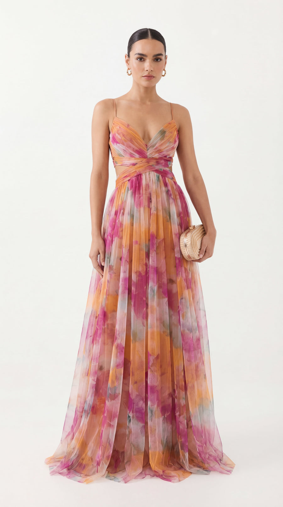 Mirandela – Vestido Longo Floral em Chiffon