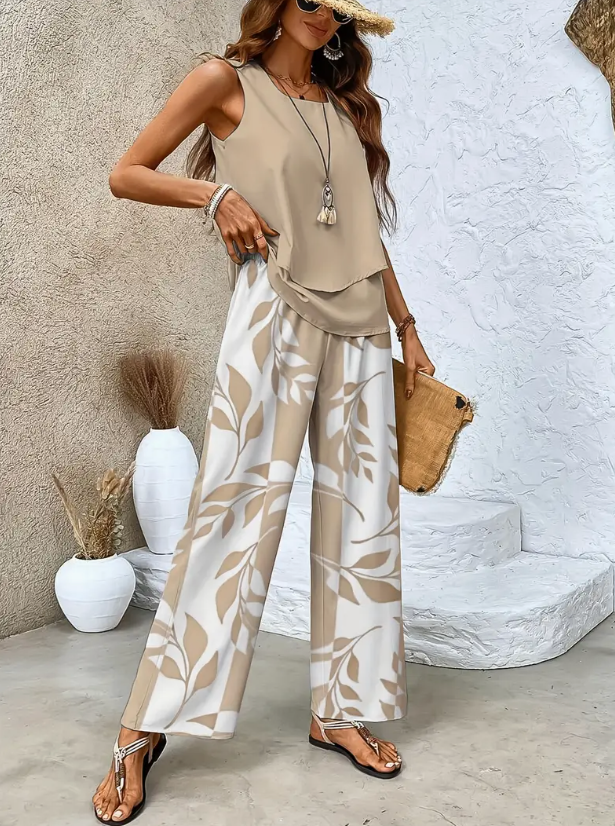 Albernoa – Conjunto de Blusa e Calças Largas