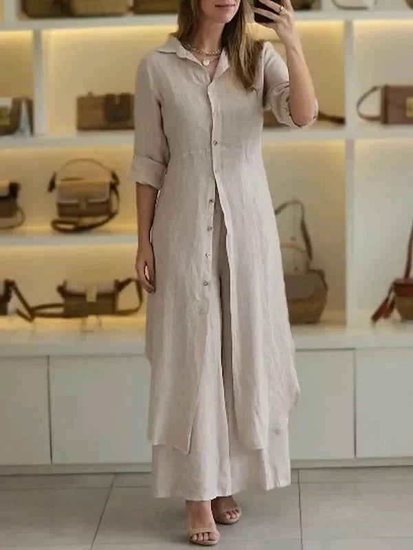 Vila Ruiva – Conjunto de Chemise e Calças Amplas