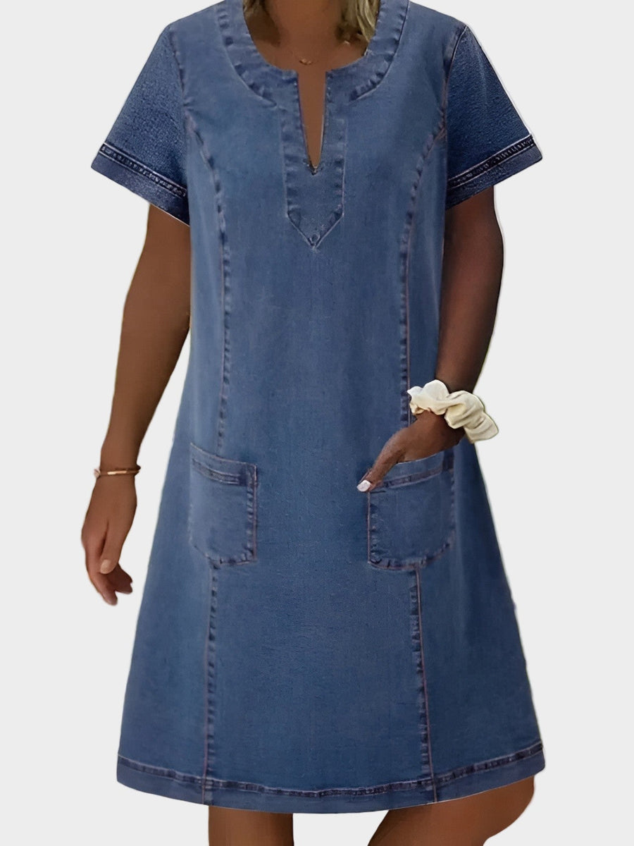 Ovar – Vestido de Ganga Corte Evasê