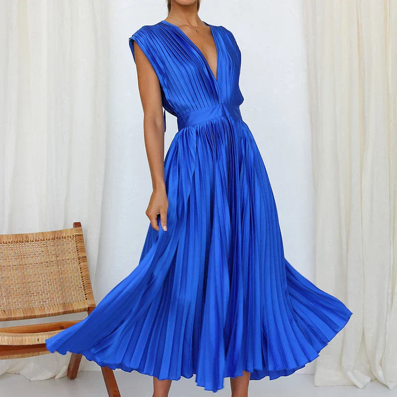 Ribalonga – Vestido Midi de Seda sem Mangas