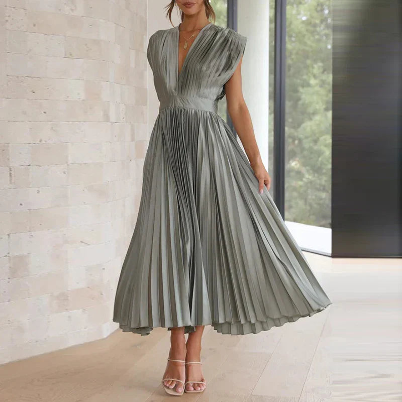 Ribalonga – Vestido Midi de Seda sem Mangas