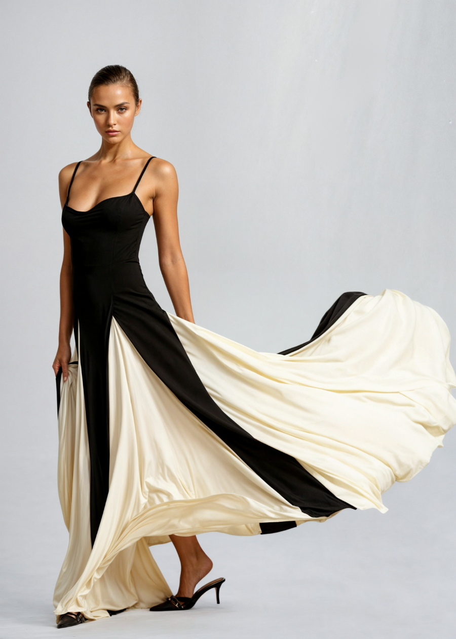 Brandara – Vestido Longo com Corpete Coração