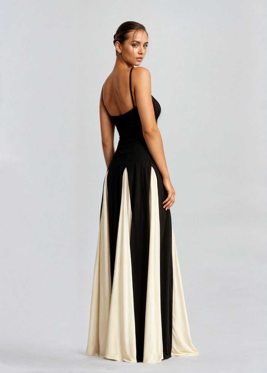 Brandara – Vestido Longo com Corpete Coração