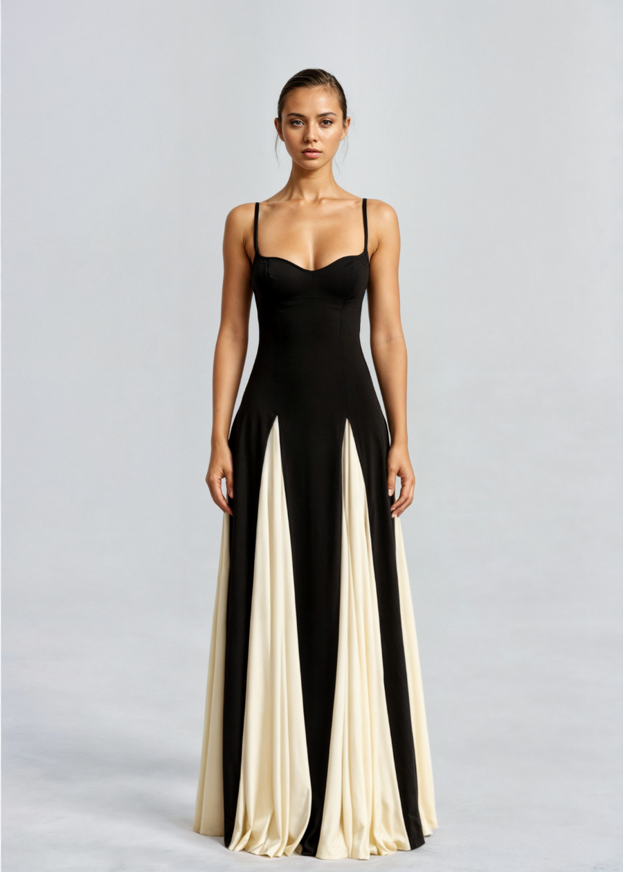 Brandara – Vestido Longo com Corpete Coração