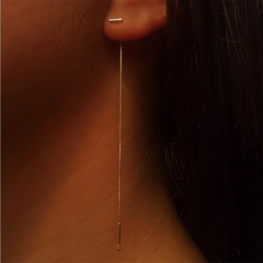 Povoação – Brincos Fio Dourado com Barra