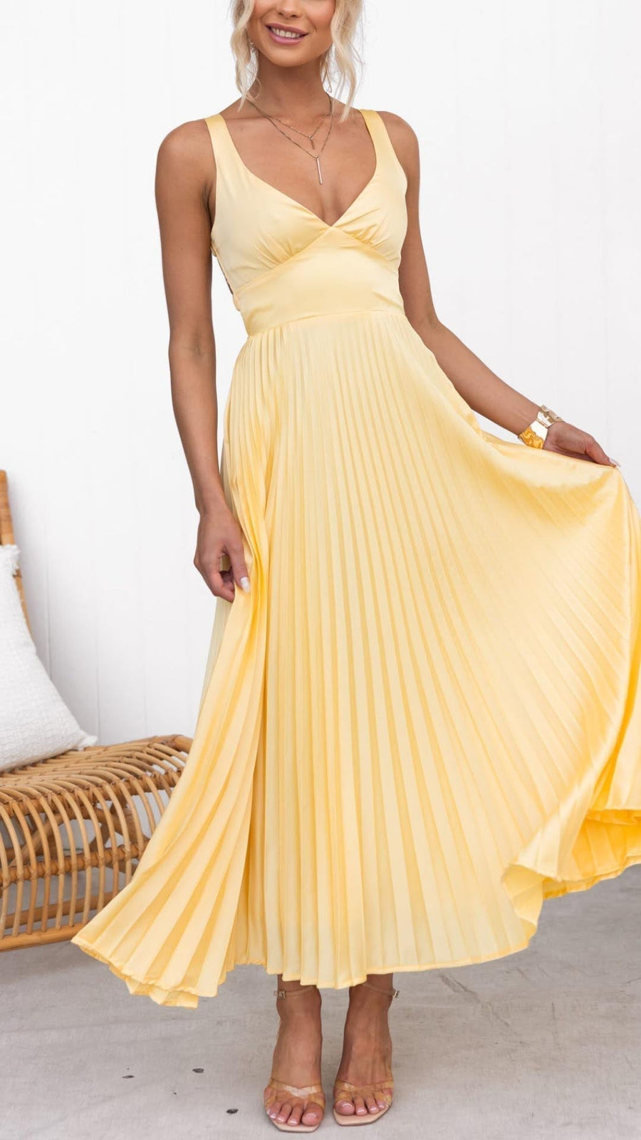 Provesende – Vestido Longo Plissado