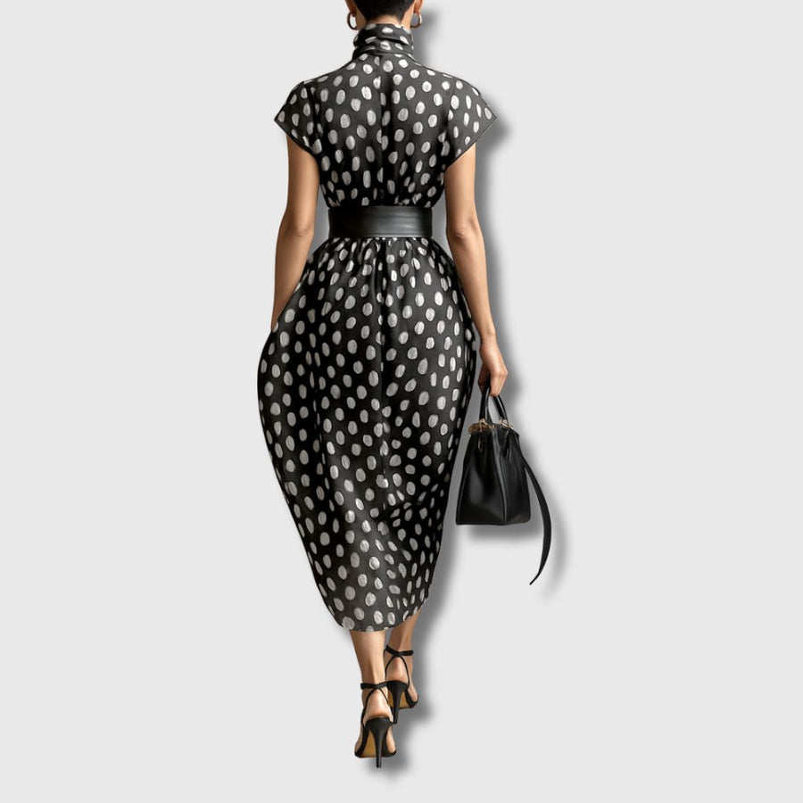 Beja – Vestido Maxi de Chiffon às Bolinhas