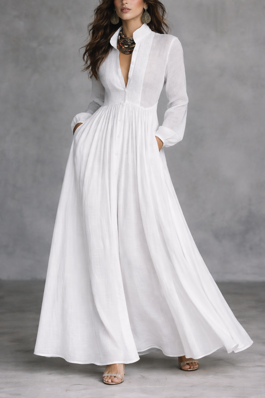 Alvito – Vestido Maxi de Linho e Algodão