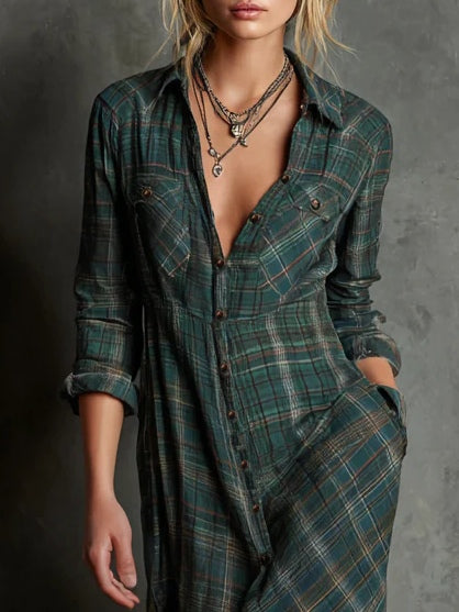 Gavião – Vestido Maxi Xadrez