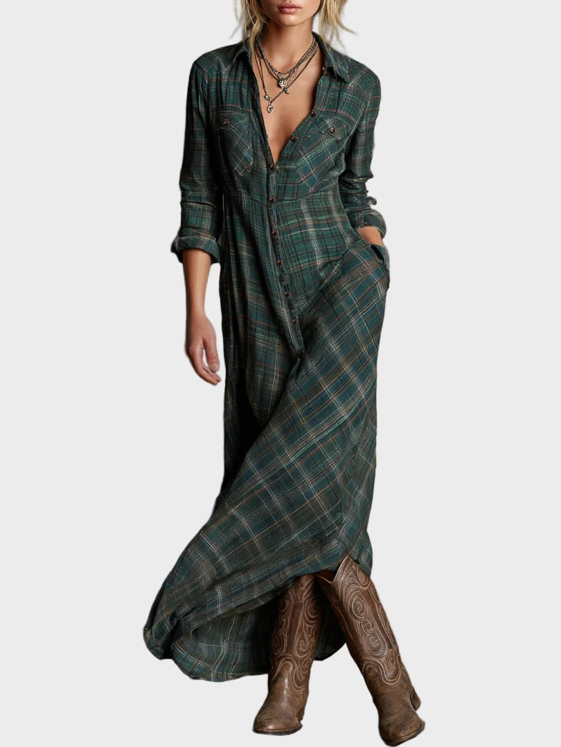 Gavião – Vestido Maxi Xadrez