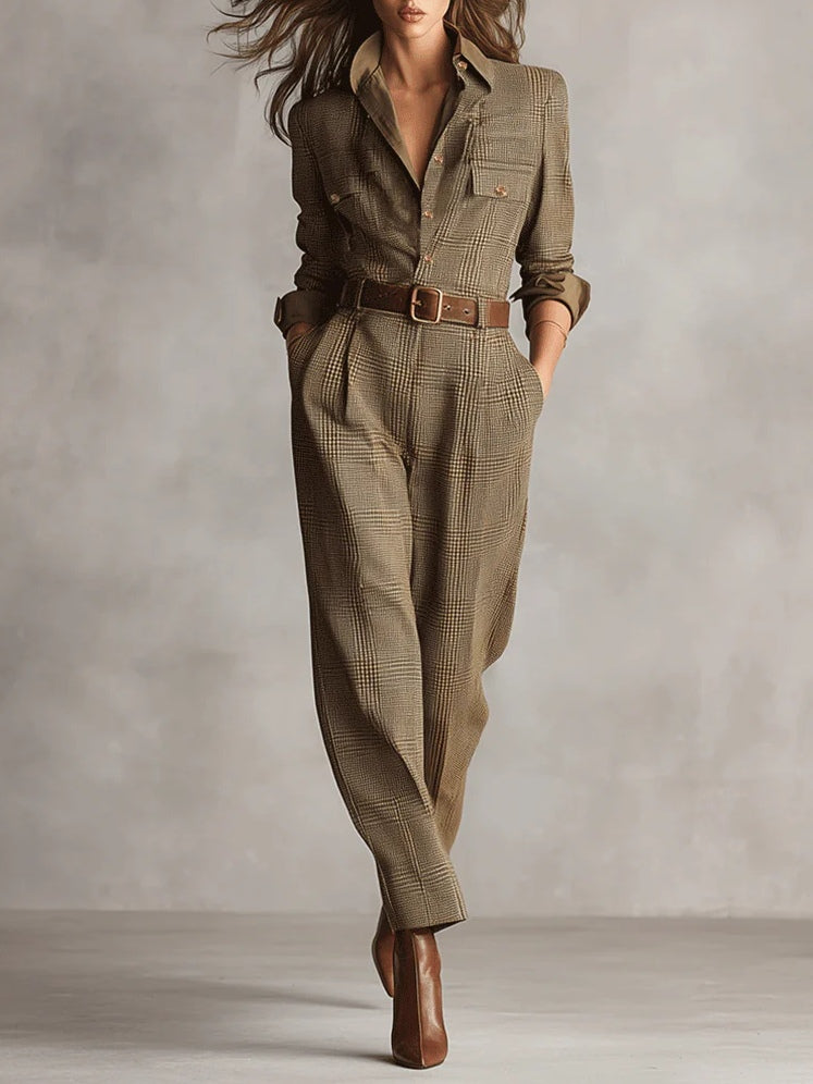 Canaviais – Macacão de Tweed Xadrez