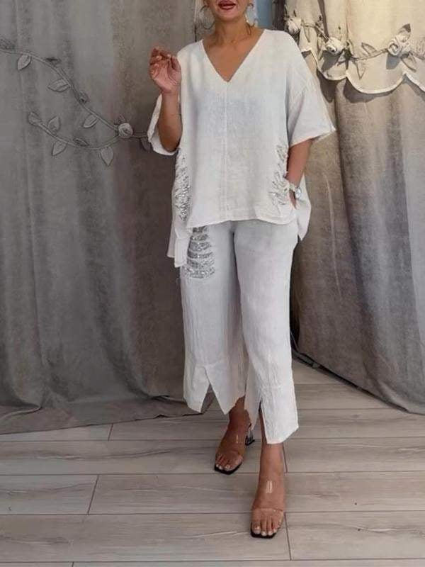 Lamas de Mouro – Conjunto de Blusa e Calças Largas