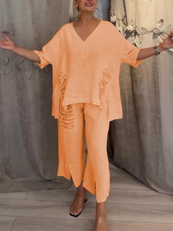 Lamas de Mouro – Conjunto de Blusa e Calças Largas