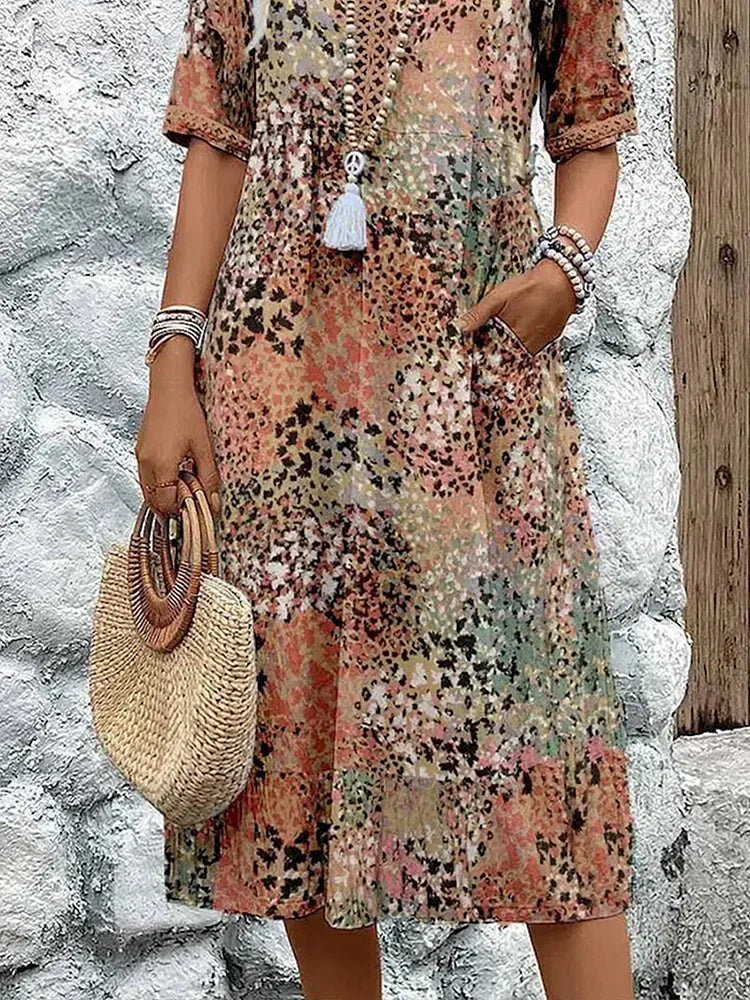 Apúlia – Vestido Midi com Decote em V