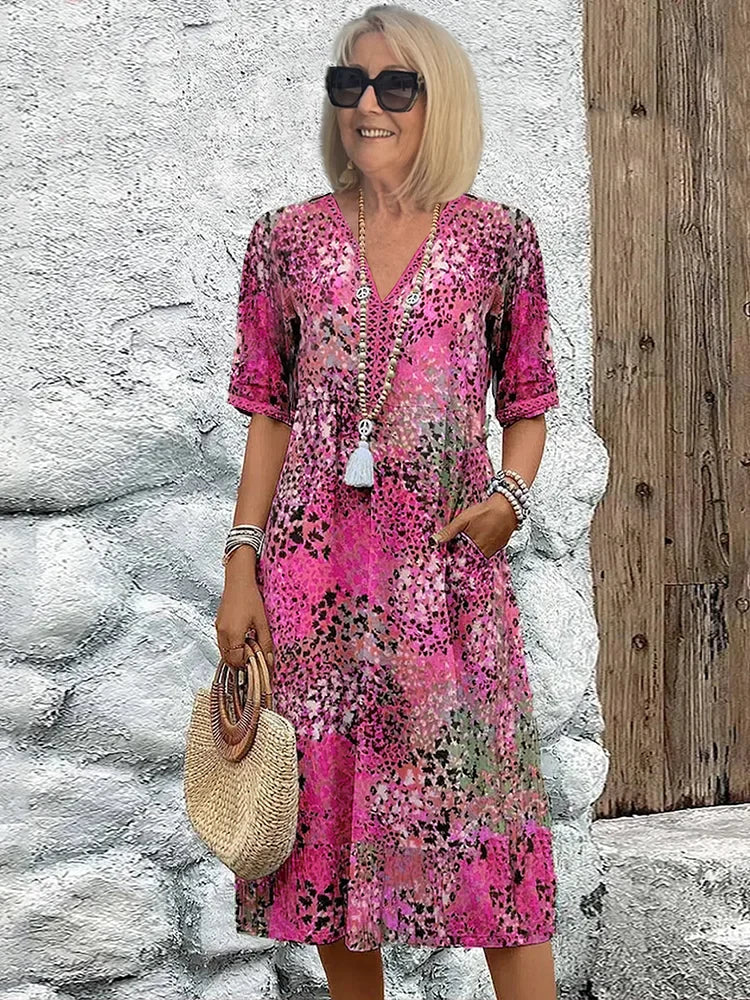 Apúlia – Vestido Midi com Decote em V