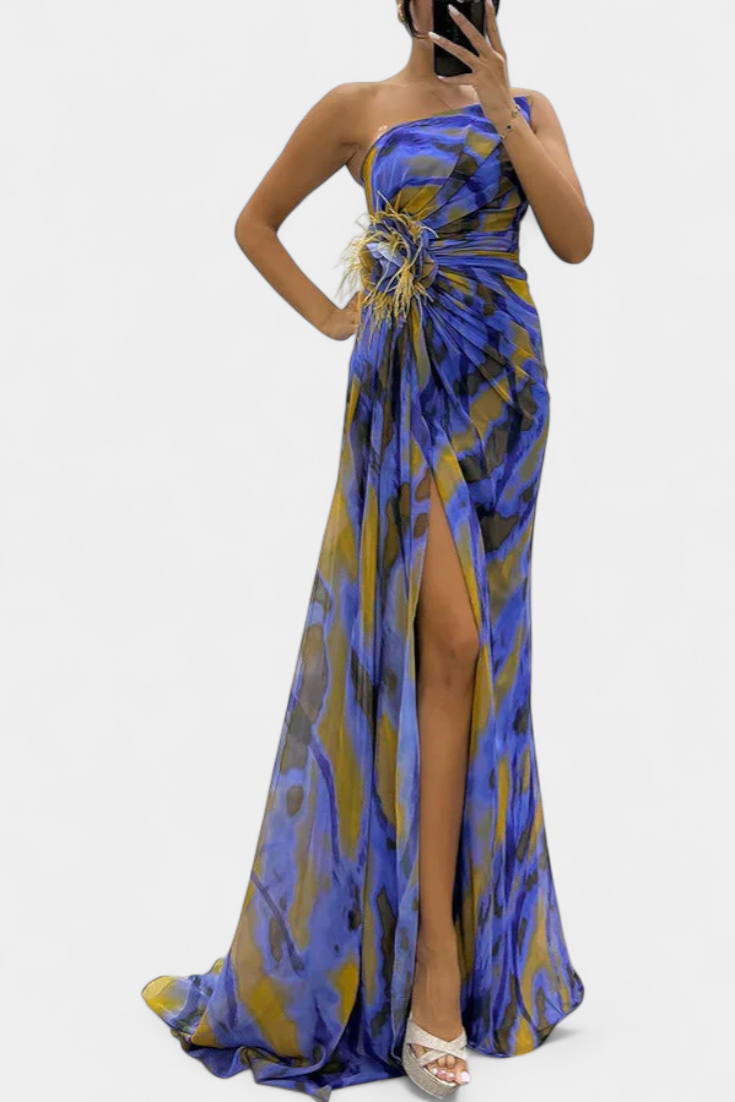 Penedono – Vestido Maxi Assimétrico Estampado