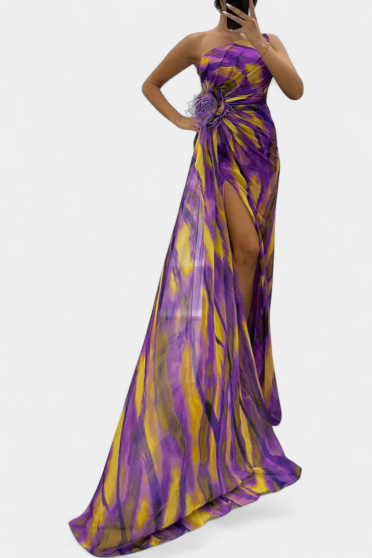 Penedono – Vestido Maxi Assimétrico Estampado