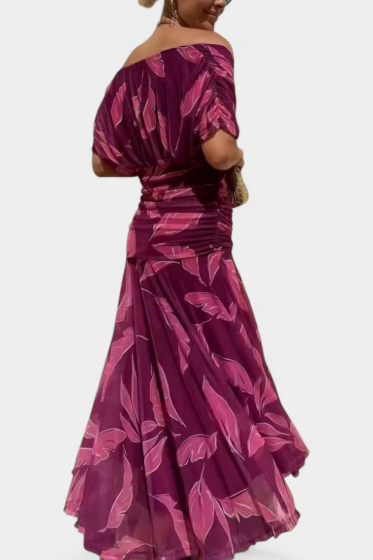 Vilarandelo – Vestido Largo de Flores com Decote em V