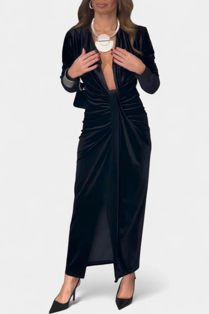 Tábua – Vestido Maxi com Racha Frontal