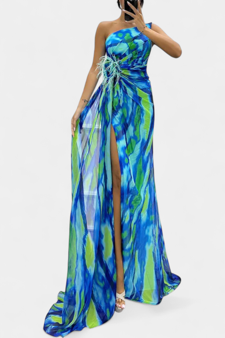 Penedono – Vestido Maxi Assimétrico Estampado