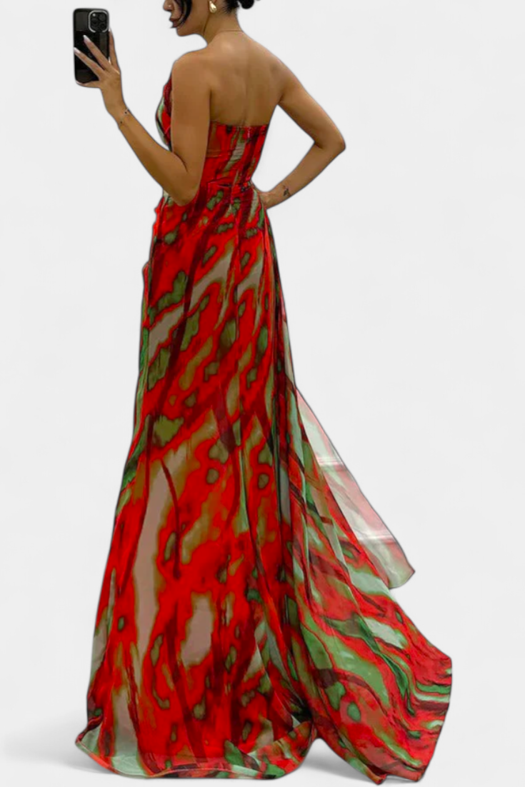 Penedono – Vestido Maxi Assimétrico Estampado