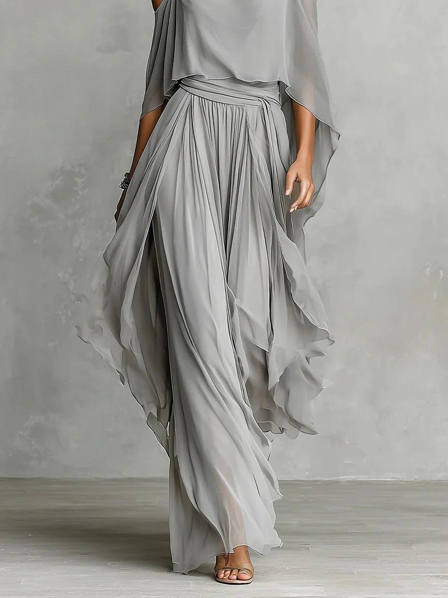 Sandomil – Conjunto de Top e Calças de Chiffon