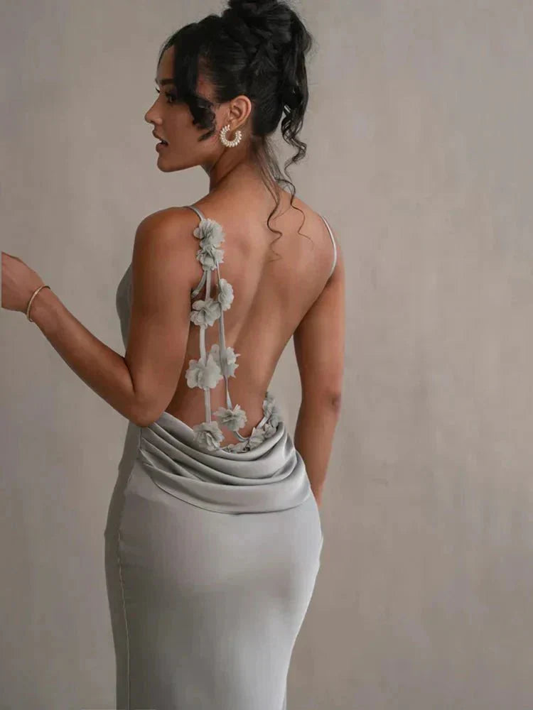 Freixiosa – Vestido de Festa em Seda com Babados