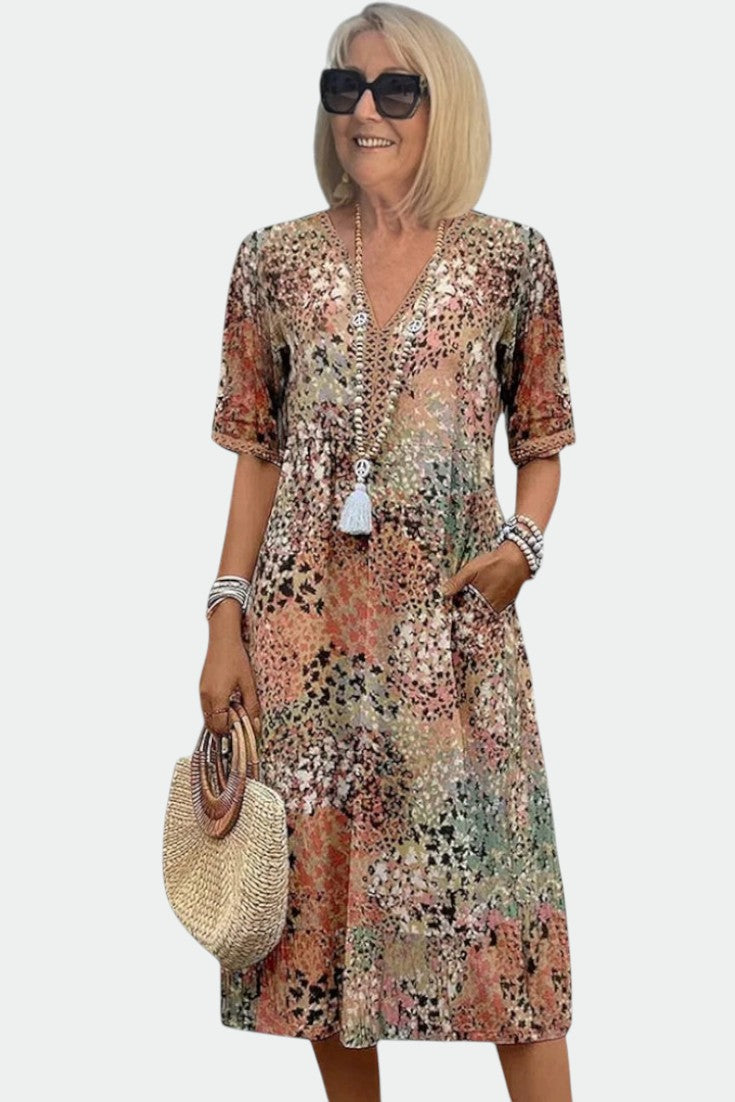Apúlia – Vestido Midi com Decote em V