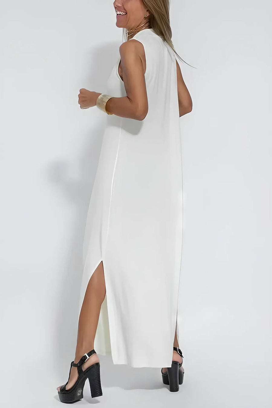 Quadrazais – Conjunto de Vestido Longo e Cardigã