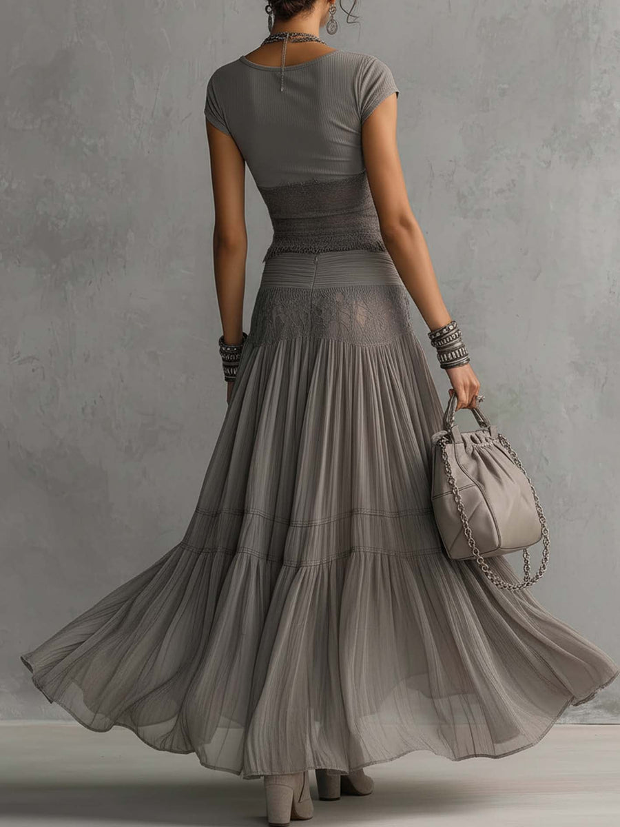 Paçó – Conjunto de Top de Renda e Saia Maxi