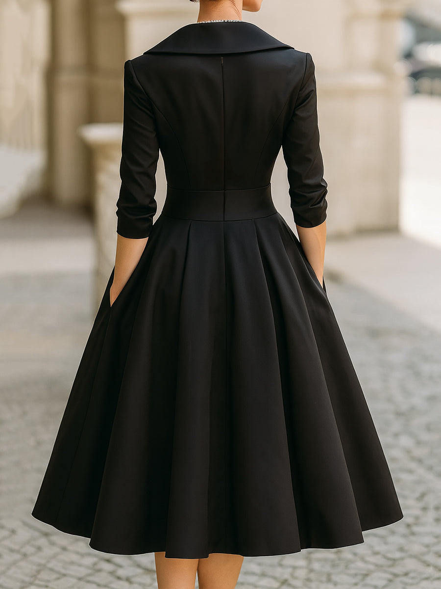 Vila Real – Vestido Midi em Cetim