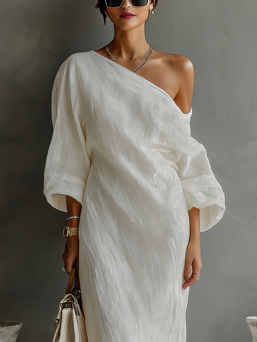 Bombarral – Vestido Maxi de Linho Marfim