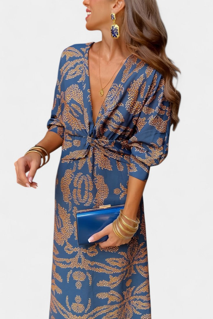 Macedo – Vestido Maxi com Nó na Cintura