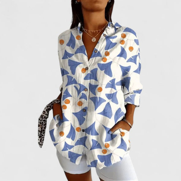 Trindade – Blusa Floral com Botões