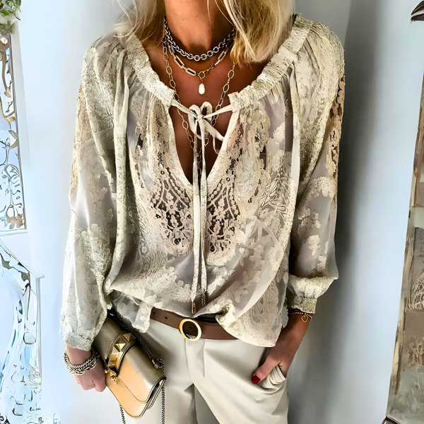 Zebreira – Blusa de Croché com Renda