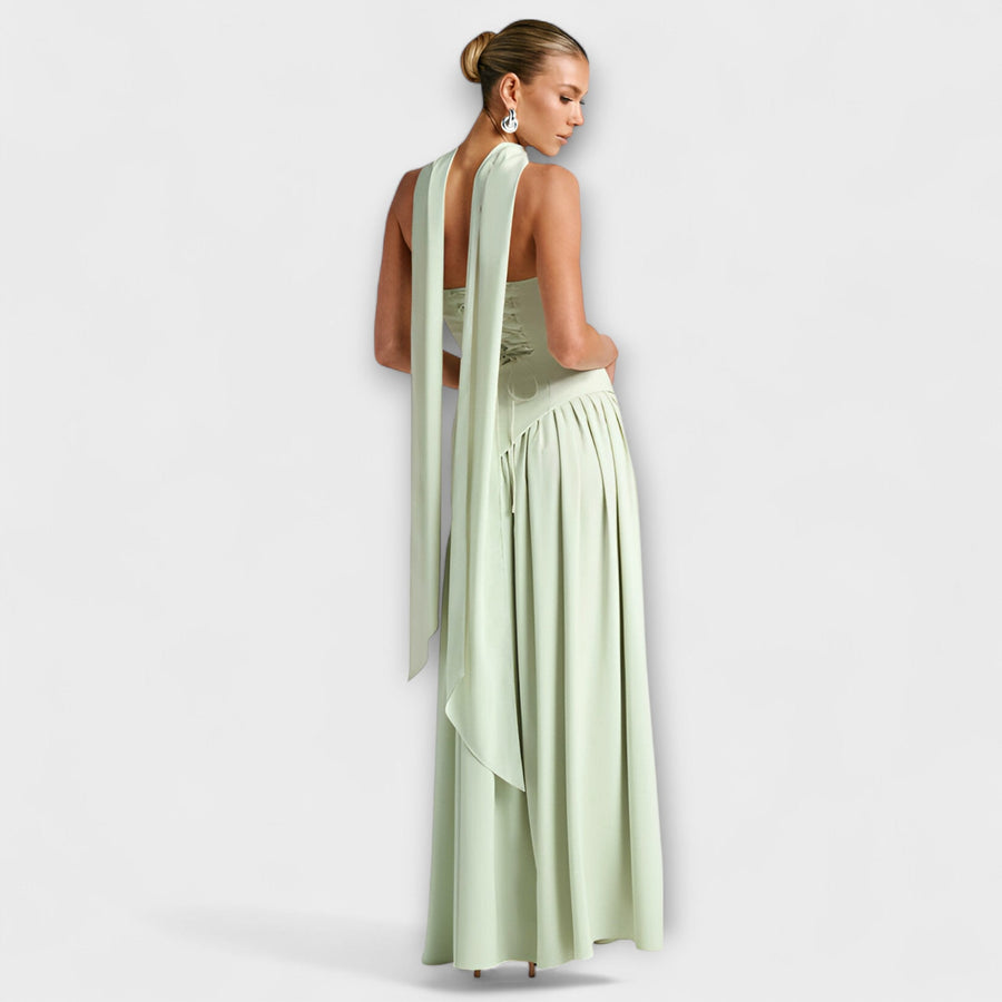 Barrancos – Vestido Maxi Bicolor com Racha