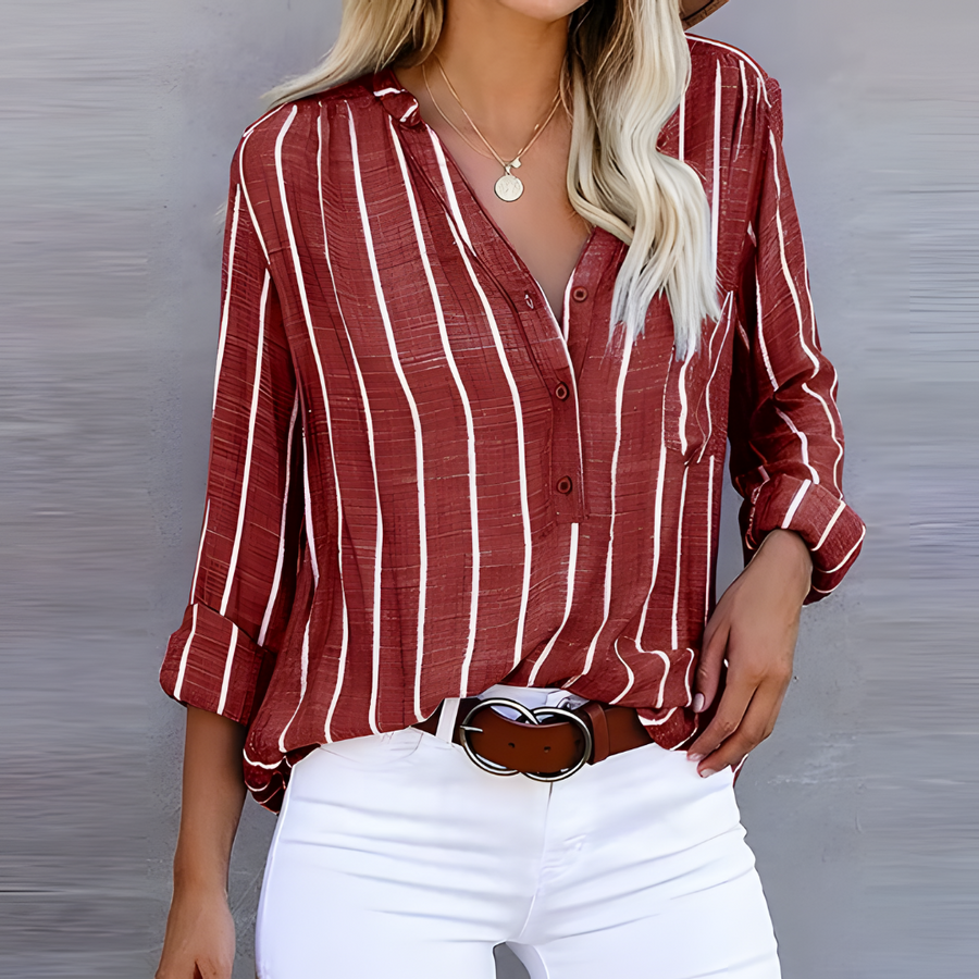 Landeira – Camisa de Linho com Riscas e Botões