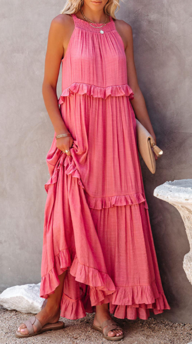 Moás – Vestido Longo com Decote Halter