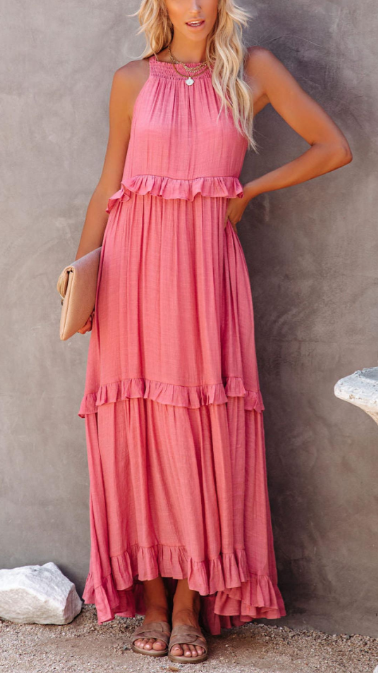 Moás – Vestido Longo com Decote Halter