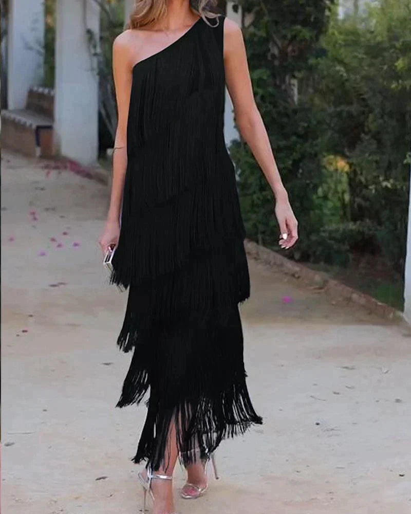 Sernande – Vestido Longo com Franjas