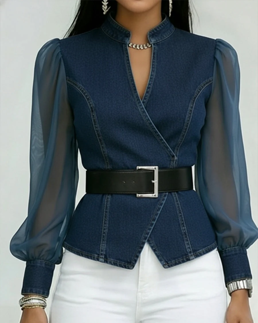 Ermelo – Top de Ganga com Mangas de Chiffon