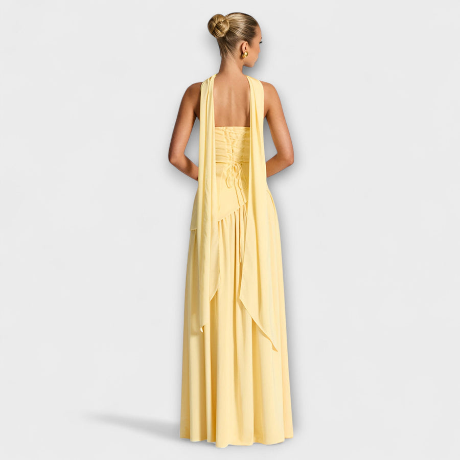 Barrancos – Vestido Maxi Bicolor com Racha