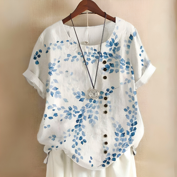 Guadalupe – Blusa com Estampado de Folhas