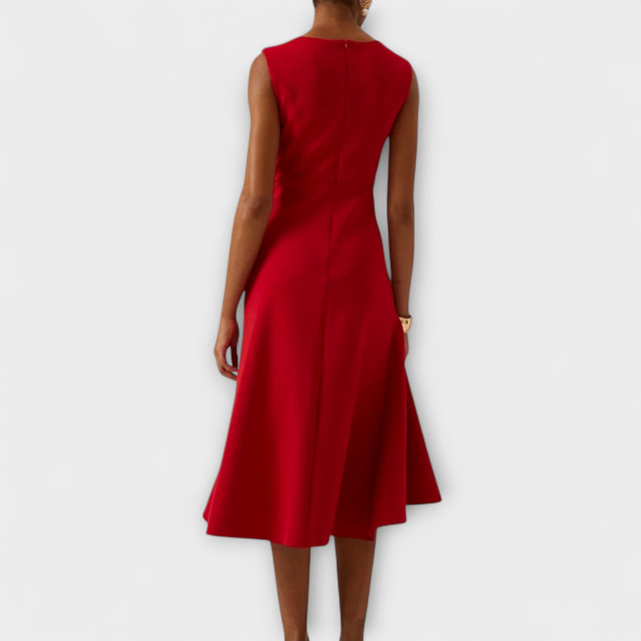 Selores – Vestido Midi Drapeado Assimétrico