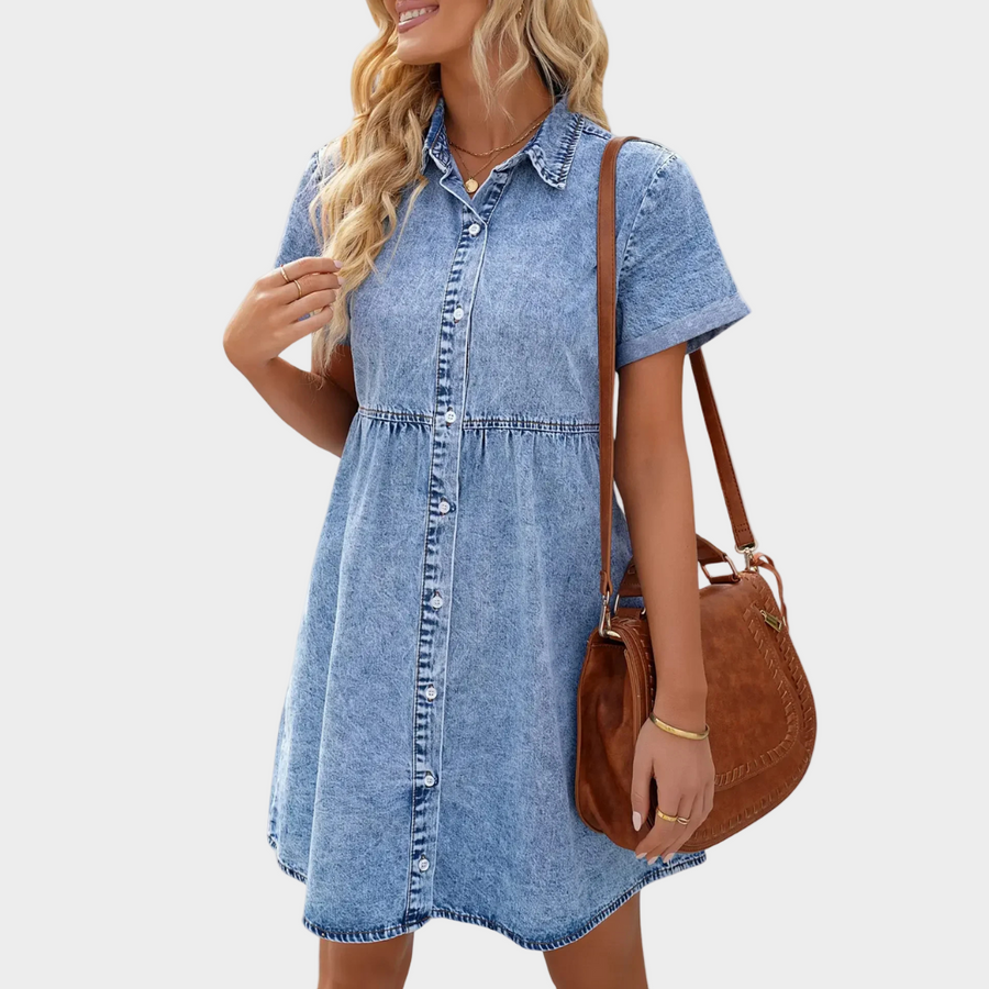 Buarcos – Vestido de Ganga de Manga Curta