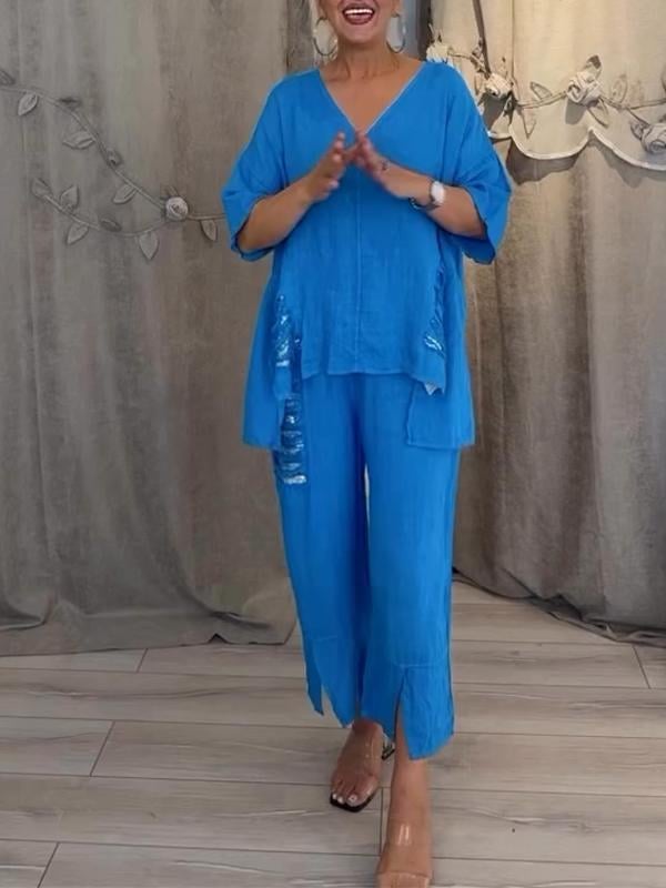 Lamas de Mouro – Conjunto de Blusa e Calças Largas